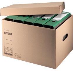 Archief- en transportdoos met deksel Leitz Premium 335x280x440mm natuurbruin
