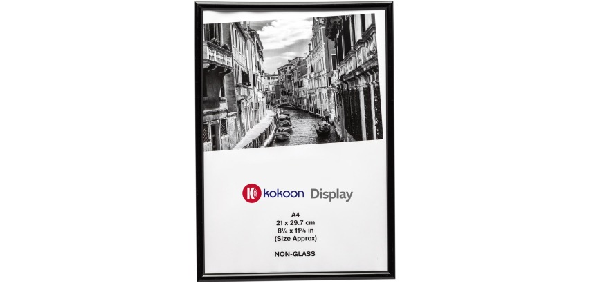 Kokoon protct photo frame, black, A4 size