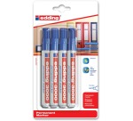 Viltstift edding 3000 rond 1.5-3mm blauw blister à 4 stuks