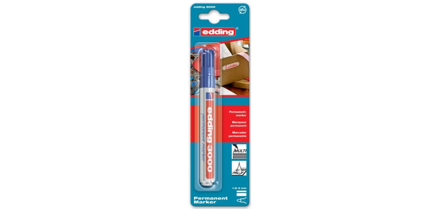 Viltstift edding 3000 rond 1.5-3mm blauw blister à 1 stuk