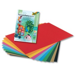 Folia gekleurd tekenpapier, 130 g, ft 21 x 29,7 cm, A4, geassorteerde kleuren, blok van 20 vel