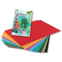 Folia gekleurd tekenpapier, 130 g, ft 21 x 29,7 cm, A4, geassorteerde kleuren, blok van 20 vel