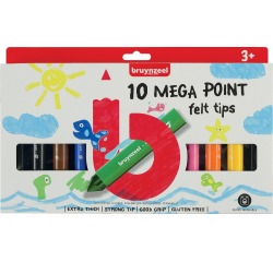 Feutre Bruynzeel Kids Mega Point set 10 couleurs