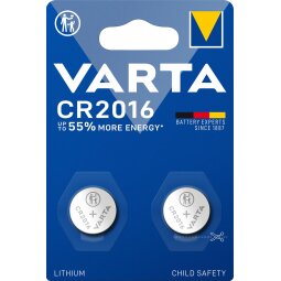 Varta pile bouton Lithium CR2016, blister de 2 pièces