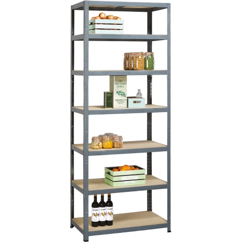 Avasco rek Strong Tower L, ft 222 x 90 x 45, 7 legplanken, grijs