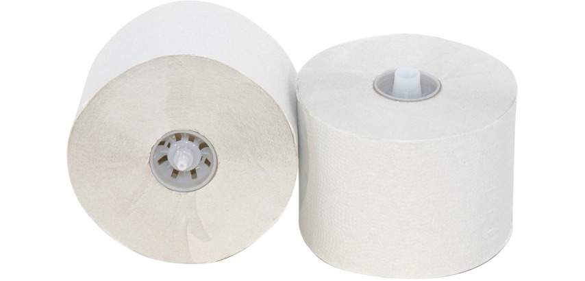 Toilet paper with cap, 2-ply, 100 m, pack of 36 rolls