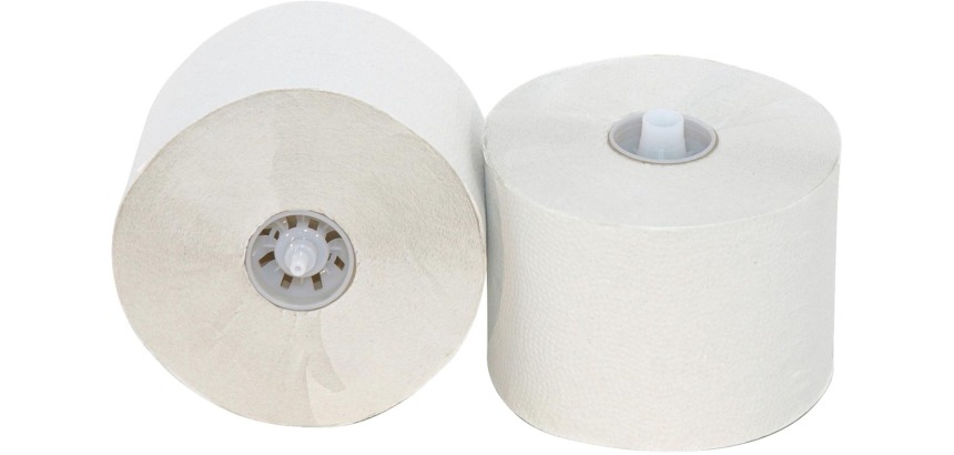Toilet paper with cap, 2-ply, 100 m, pack of 36 rolls