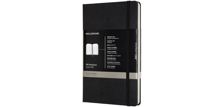 Moleskine Notizbuch Professional, A4 Format, liniert, feste Hülle, 189 Seiten, schwarz