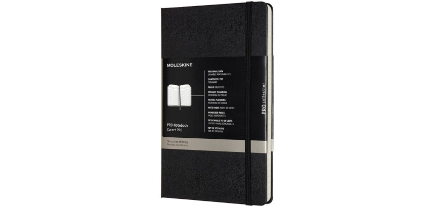 Moleskine notitieboek professional,  ft A4, gelijnd, harde cover, 189 blad, zwart