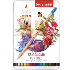 Kleurpotloden Bruynzeel Expression assorti blik à 12 stuks