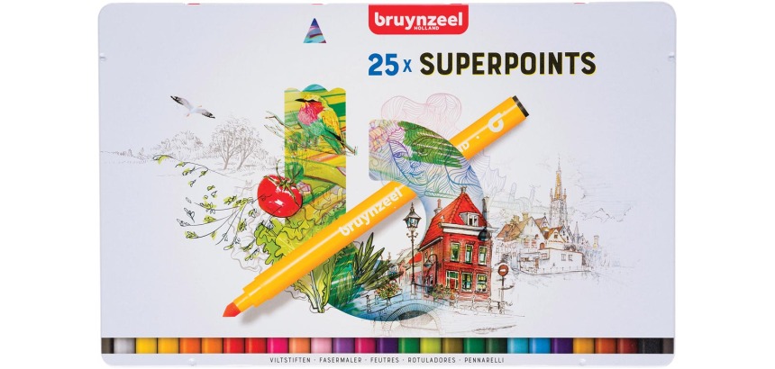 Bruynzeel Creatives Filzstifte Superpoints Box 25 Farben