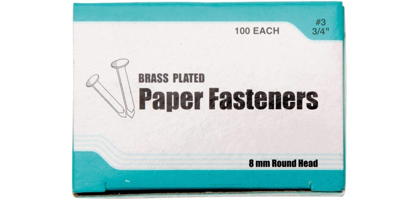 Bouhon box with 100 brass fasteners, 20 mm