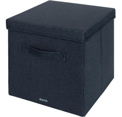 Leitz Stoff-Aufbewahrungsbox mit Deckel 330x325x380mm grau 2 Stück