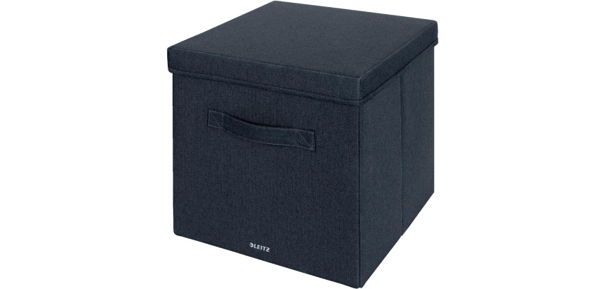 Opbergdoos Leitz gestoffeerd met deksel 330x325x380mm grijs 2 st