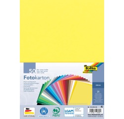 Folia carton photomontage coloré, ft A4, paquet de 50 feuilles en 25 couleurs assorties