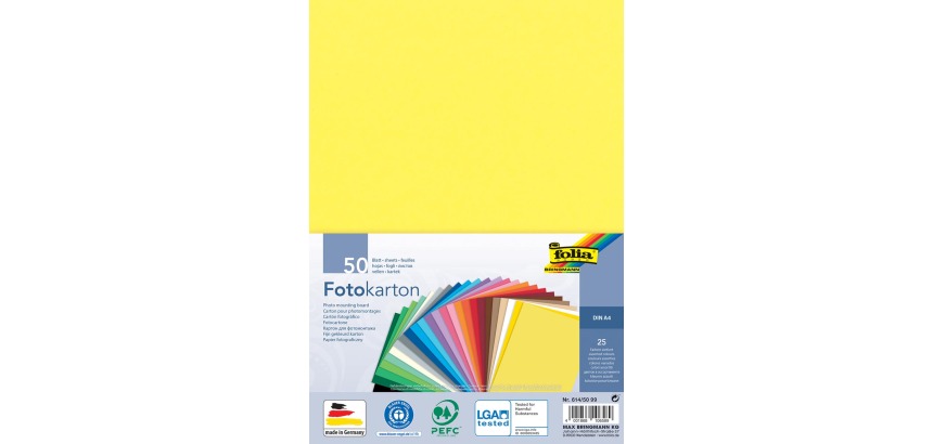 Folia gekleurd fotopapier, ft A4, pak van 50 vel in 25 geassorteerde kleuren