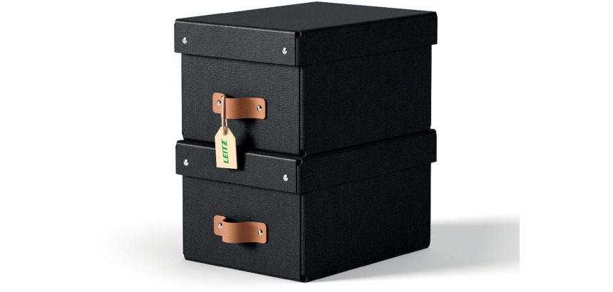 Leitz Puro boîte d'archives, small, 7 litres, noir, paquet de 2 pièces