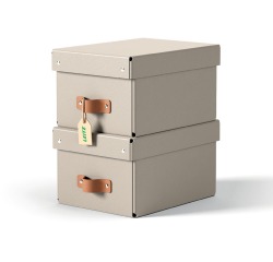 Leitz Puro boîte d'archives, small, 7 litres, beige, paquet de 2 pièces