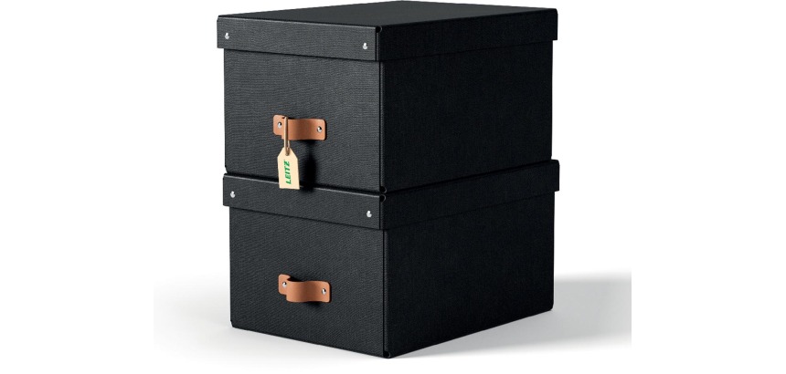 Leitz Puro boîte d'archives, medium, 17 litres, noir, paquet de 2 pièces