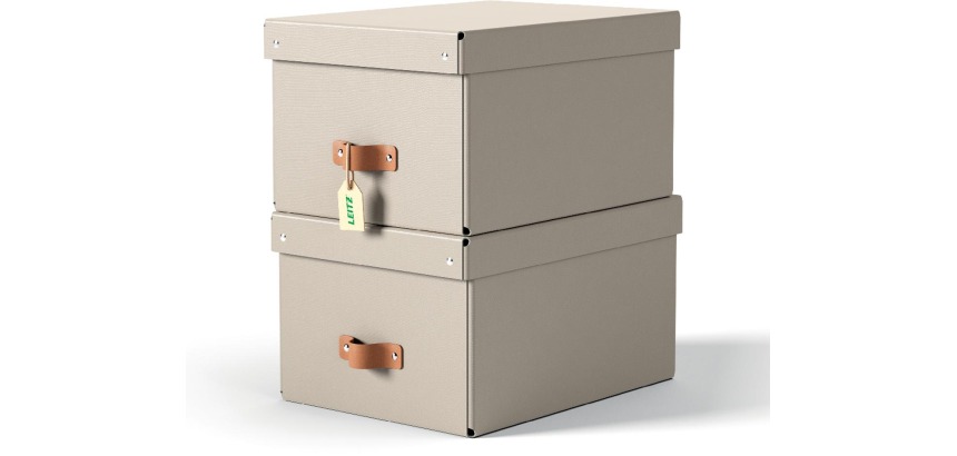 Leitz Puro boîte d'archives, medium, 17 litres, beige, paquet de 2 pièces