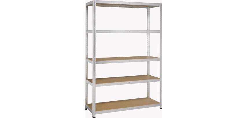 Avasco Strong shelf 175, ft 176 x 120 x 40 cm, 5 shelves, galvanized