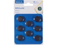 MAUL magneet Solid, 20 mm, trekkracht 300 gr, blister van 8 stuks, zwart