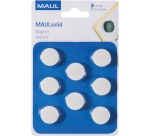 MAUL Magnet Solid, 20 mm, Zugkraft 300 g, Blister mit 8 Stück, Weiß