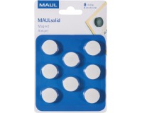 MAUL magneet Solid, 20 mm, trekkracht 300 gr, blister van 8 stuks, wit