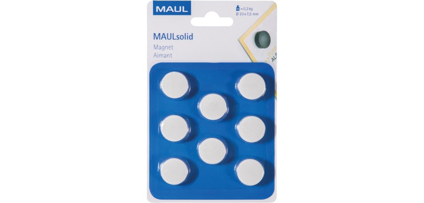 Solid Magnet Maul, 20 mm, 300 g, blister of 8 pieces, white