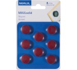 Maul Aimant Solid, 20 mm, 300 gr, blister de 8 pièces, rouge