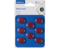 MAUL magneet Solid, 20 mm, trekkracht 300 gr, blister van 8 stuks, rood