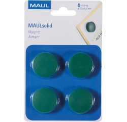 Maul Aimant Solid, 32 mm, 800 gr, blister de 4 pièces, vert