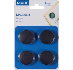 Maul Aimant Solid, 32 mm, 800 gr, blister de 4 pièces, noir