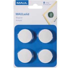 Maul Aimant Solid, 32 mm, 800 gr, blister de 4 pièces, blanc
