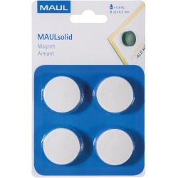 Maul Aimant Solid, 32 mm, 800 gr, blister de 4 pièces, blanc