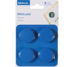 MAUL Magnet Solid, 32 mm, 800 g Zugkraft, Blister mit 4 Stück, Blau
