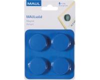 MAUL magneet Solid, 32 mm, trekkracht 800 gr, blister van 4 stuks, blauw