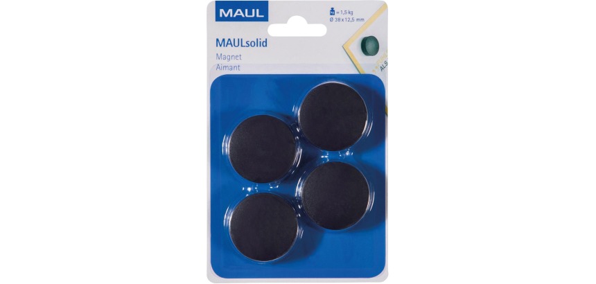 Maul Magnetic Solid, 38 mm, 1.5 kg, blister pack of 4 pieces, black
