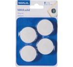 MAUL magneet Solid, 38 mm, trekkracht 1,5 kg, blister van 4 stuks, wit