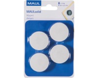 MAUL magneet Solid, 38 mm, trekkracht 1,5 kg, blister van 4 stuks, wit