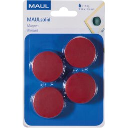 MAUL magneet Solid 38mm trekkracht  1,5kg blister 4 rood