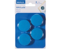 MAUL magneet Solid, 38 mm, trekkracht 1,5 kg, blister van 4 stuks, blauw