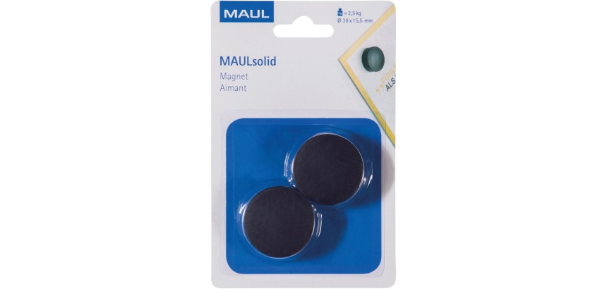 Solid Magnetic Maul, 38 mm, 2.5 kg, blister pack of 2 pieces, black