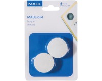 MAUL magneet Solid, 38 mm, trekkracht  2,5 kg, blister van 2 stuks, wit