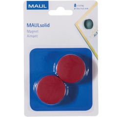 Maul Aimant Solid, 38 mm, 2,5 kg, blister de 2 pièces, rouge
