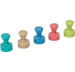 MAUL Aimant néodyme forme quille, Ø12mm, blister 1,5kg, 10 pces, assortis, pour tableau blanc