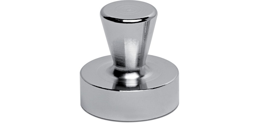 MAUL Aimant néodyme forme Quille, Ø32mm, 22 kg, blist 2pc, argent, pour le verre et le tableau blanc