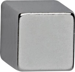 Aimant néodyme MAUL cube 10x10x10mm 3,8kg nickelé 4 pièces