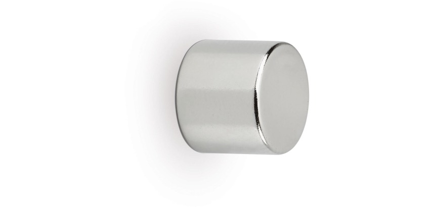 MAUL neodymium cylinder magneet, ft 10 x 10 x 10 mm, trekkracht 4 kg, zilver, blister van 10 stuks