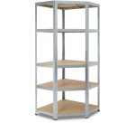 Avasco Strong Corner shelf, 176 x 75 x 40 x 50 cm, 5 shelves, galvanized